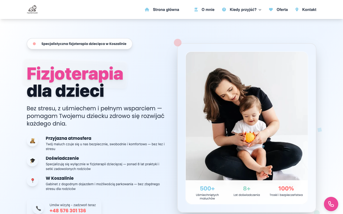 Screenshot strony fizjokids-koszalin.pl