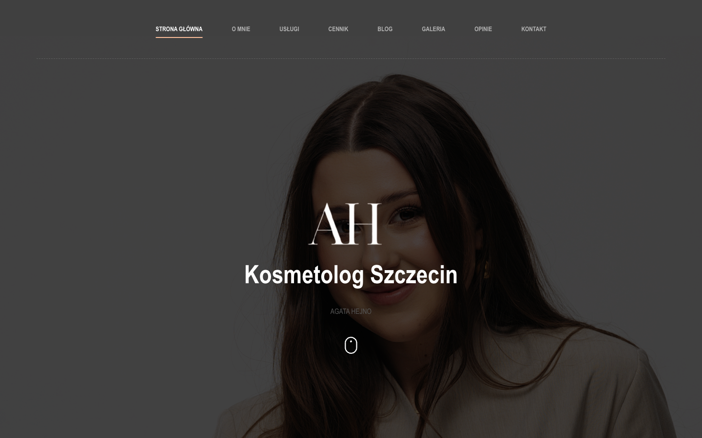 Screenshot strony hejnokosmetologia.pl