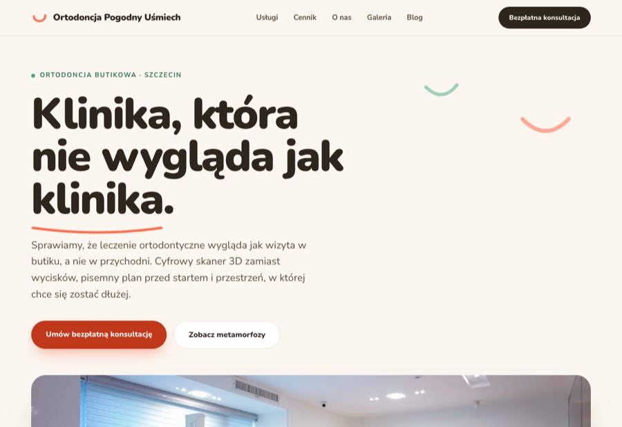 Strona internetowa ortodoncja-szczecin.pl, Ortodoncja · Szczecin